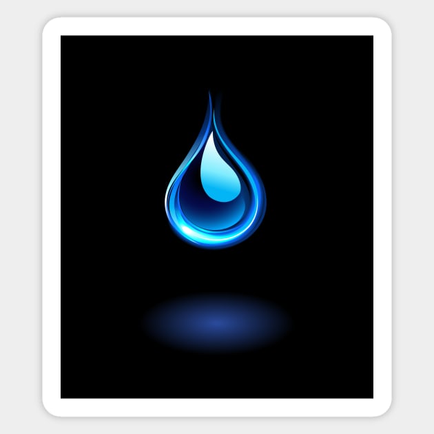 Glowing water drop ( Clean water ) Sticker by Blackmoon9